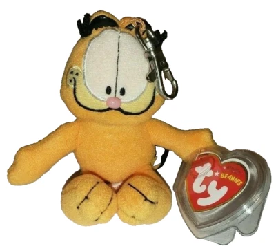 Ty Beanie Baby - GARFIELD the Cat KEY CLIP 4.5" NEW MWMTs Stuffed Animal Toy - Image 1 of 4