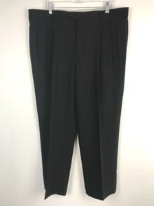 ZANELLA BOB Men's  4 season Wool Pleated Pants Black Italy 38x28.  02020912 - Picture 1 of 12