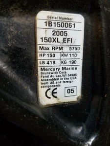 2005 Mercury 150HP 2.5L Tilt and Trim Assembly w/ swivel bracket and pin - Picture 1 of 12
