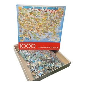 Vtg Springbok GOOD OLD U.S. OF A. 1000 PC King Size Map Puzzle USA America NOS - Picture 1 of 10