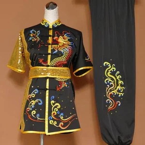 Silk Martial Arts Uniform Kungfu Wushu Suit Changquan Competition Clothes Dragon - Picture 1 of 25