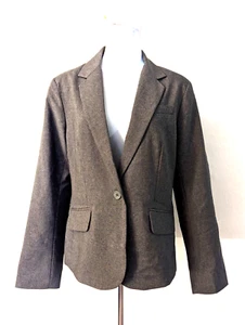 New NY & CO New York Company sz 12 Blazer Jacket gray lined office work 2205 - Picture 1 of 4