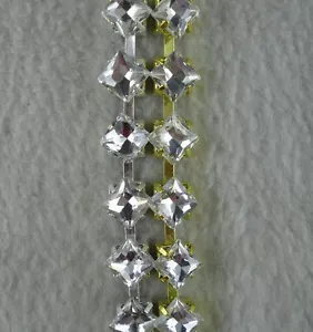 8mm Weiß Glas Kristall Strass Schliess Silber Gold Tasse Kralle Kette Mode - Bild 1 von 9