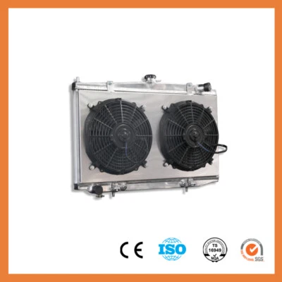 Radiador + cubierta de ventilador para Nissan Altima L4 93-99 2,4 L aluminio 2 filas 1573 Foto 1 de 4