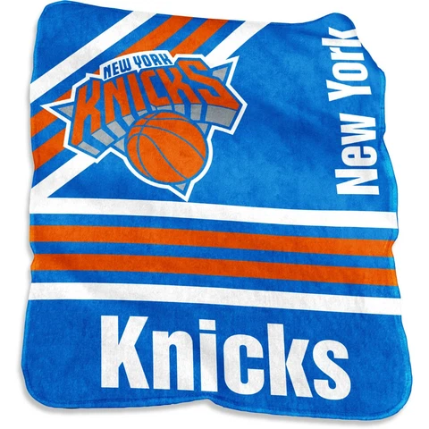 New York Knicks NBA Plush Raschel Logo Throw Blanket - W1061662645 Cover