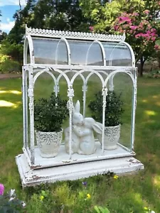 Shabby Gewächshaus Clayre & Eef Glas Metall Glaskasten Anzuchtkasten 65cm Deko - Bild 1 von 10