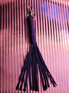 Purple Diamond 7 Inch Mini Flogger Keychain Nylon Paracord Purple Black Mini - Picture 1 of 8