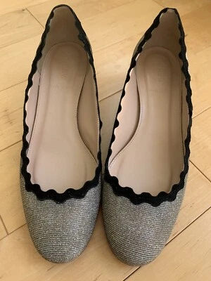 Tacones de salón festoneados brillantes J.Crew F8606 en metal metálico plateado para mujer 7  Foto 1 de 4