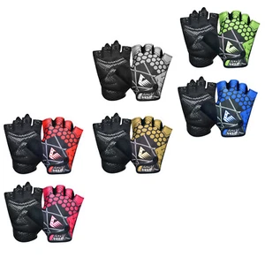 Velo Cycling Gloves For Boys & Girls Bike Half Finger Fingerless Bike Sports Gym - Picture 1 of 13