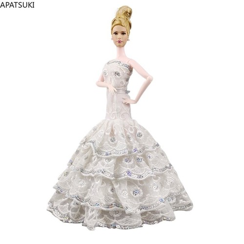 VETEMENTS Abito da sposa argento bianco per abiti bambola 11 5 pollici coda di pesce abito da sirena 1 6