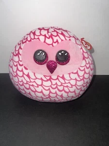 Ty Squish A Boo Pinky - Pink Owl (Medium-10 inch) plush toy Brand New NWT - Picture 1 of 4