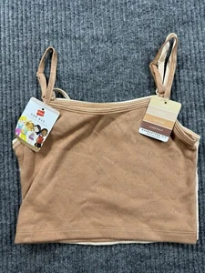 Hanes Tanks Girl's Medium Pack of 2 Golden/Pearl Bra Inclusive For All New - Picture 1 of 6