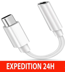 Adaptateur USB Type C à Jack 3.5mm Câble Convertisseur Ecouteurs Casque Audio - Photo 1 sur 6