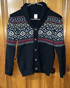 Boys Gymboree Thick Cardigan Sweater Black 7/& - Picture 1 of 2