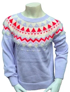 GAP Reino Unido Niños Niñas Púrpura Geométrico Tejido Manga Larga Jersey Sudadera Prenda para el torso - Imagen 1 de 4