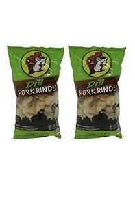 Buc-ees Gluten Free Pork Rinds - Dill Flavor - Two 2 Ounce Bags