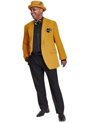 Blazer Abrigo Deportivo Tayion Para Hombre Calce Clásico 44 R Amarillo Sólido Foto 1 de 2