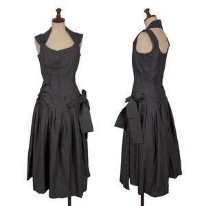 JUNYA WATANABE COMME des GARCONS denim Denim Wrap Sleeveless Dress Size SS(K-... - Picture 1 of 12