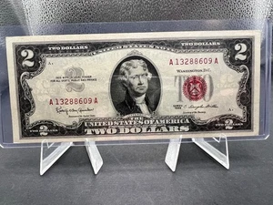 1963 USA $2 TREASURY NOTE RED SEAL - SN # 13288609 A - Picture 1 of 7