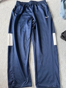 Nike Performance Track Pants Drawstring Elastic Waist Pockets Navy Blue Mens XL - Picture 1 of 5