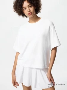 uniqlo Damen Gr. XS Weiß Kurzarm Cropped Rundhals Sweat T Shirts - Bild 1 von 14