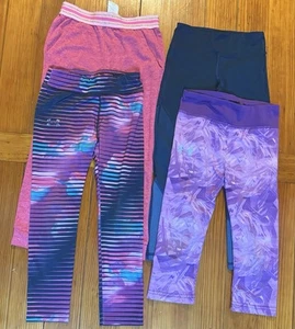Lot Of Girls Size 5 Leggings Under Armour And Old Navy - Picture 1 of 16