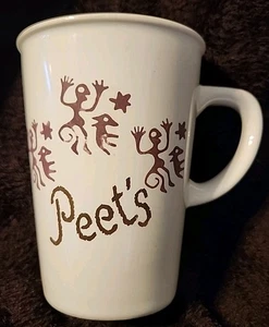 Rarität Vintage PEET'S COFFEE große Tasse braun Affe Stern Hund Logo 93030 Highwave Peets - Bild 1 von 8