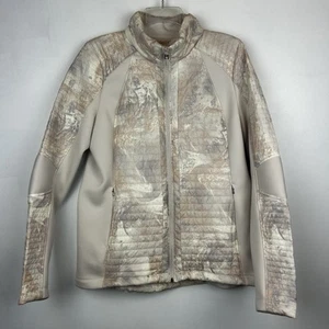 Calia Jacket Womens L Puffer Full Zip Beige Marble Pattern By Carrie Underwood - Picture 1 of 12