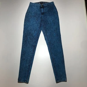 Tractor Womens Skinny High Rise Jegging Acid Wash Fitted Soft Denim Jeans Sz 14 - Picture 1 of 13