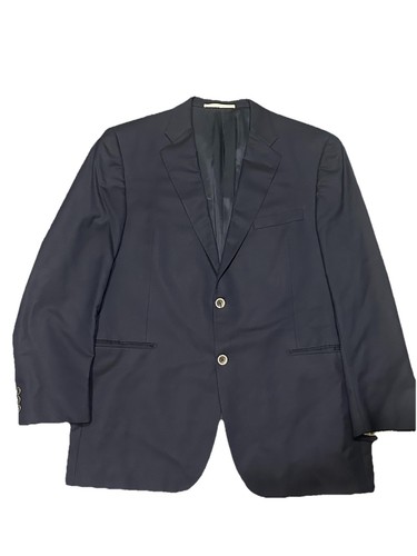 Giacca blazer cappotto uomo Burberry Super 150s e cashmere taglia large blu navy