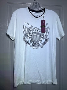 Camiseta Exchange USA talla mediana nueva con etiquetas blanca cuello en V ropa de diseñador patriótico - Imagen 1 de 9