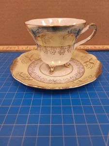 Excelsior China Japan set piattini tazza tè vintage floreale bordo oro da collezione - Foto 1 di 6