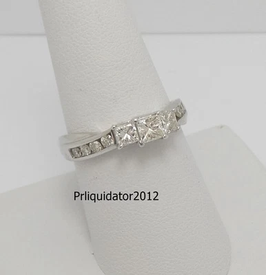 1CT Natural Diamond Anniversary Engagement Wedding Bridal Ring 10K White Gold - Image 1 of 4