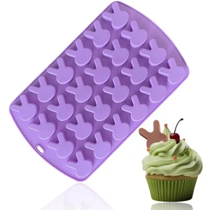 Easter Bunny Silicone Mold for Chocolate 24 Cavities Easter Bunny Rabbit Jell... - Picture 1 of 7