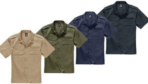 Brandit US Shirt Short Sleeve Black Beige Navy Olive Green - Picture 1 of 9