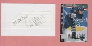 Fredrik Modin, Toronto Maple Leafs signed paper cut glued on Index card & card - Picture 1 of 3