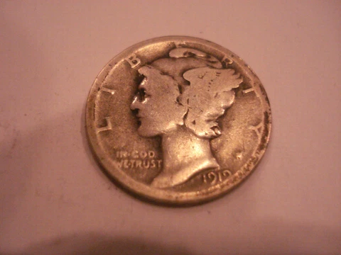 1919-MERCURY DIME-F-955 Cover