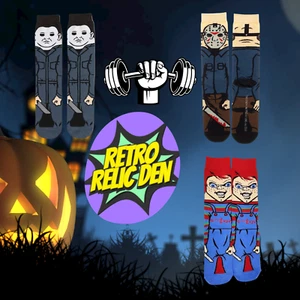 Set 3pk Slasher Calzini Misto Cotone - Donna/Uomo Taglia 6-11-Calzini Palestra di Halloween - Regalo - Foto 1 di 7