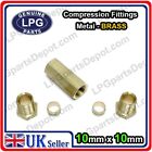 10mm Copper pipe STRAIGHT compression connector fitting joiner with NUTs n OLIVE