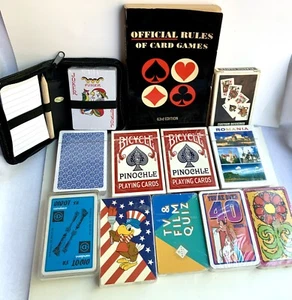 Vintage Playing Cards Lot 11 Packs New And 1980 Card Game Rules Book 2lb 6.9oz - Picture 1 of 12
