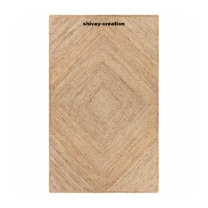 Alfombra 100 % natural yute runner reversible estilo trenzado estilo de vida moderna alfombra - Imagen 1 de 4