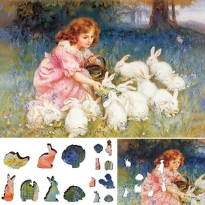 Wooden Jigsaw Puzzle for Adults by FoxSmartBox - 260 pcs - Feeding the Rabbits - Picture 1 of 8