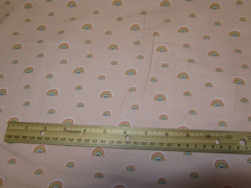 2 Yards Riley Blake Coral Rainbows Flannel Fabric - Image 1 of 1