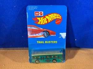 L9-9 HOT WHEELS TRAIL BUSTERS - #3292 SINGLE DECKER BUS (RARE) - GREEN - OMNIBUS - Bild 1 von 11