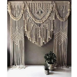 Macramé Extra Grande Boda - Telón de Fondo Tapiz Bohol Decoración de Pared Tapiz Tejido - Imagen 1 de 6
