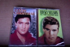 2 SEALED CASSETTE Elvis Presley Christmas & Ricky Nelson All Time Greatest Hits - Picture 1 of 7