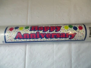 Bannerz Happy Anniversary Banner 18" x 72" Signage New Heavy Plastic Grommets - Picture 1 of 8