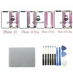 NEW iPhone 14/Plus/Pro/Max Replacement Front Outer Screen Glass +OCA+Frame+Tools - Picture 1 of 5
