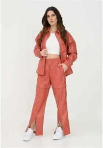 Pantaloni da pista donna Adidas in pelle comodi rosa/arancione taglia 10 nuovi con etichette - HF2018 - Foto 1 di 7