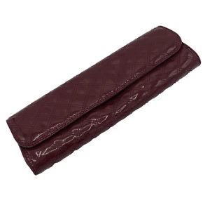 Gap Dark Red Quilted Vinyl 11.5” Long 4” Tall Clutch Holiday ‘07 Collection - Picture 1 of 7
